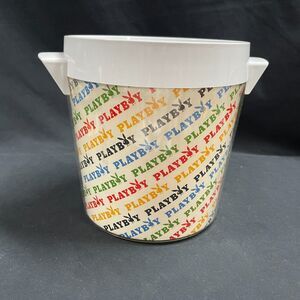 Playboy Plastic Ice Bucket 8 ½” X 8” MCM Thermo-Serv Insulated 1973 NO LID